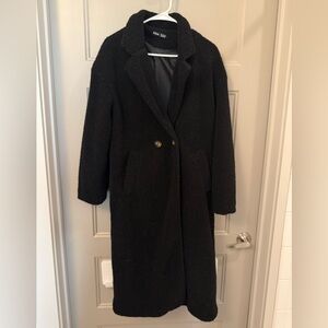 Women's Black Teddy Coat